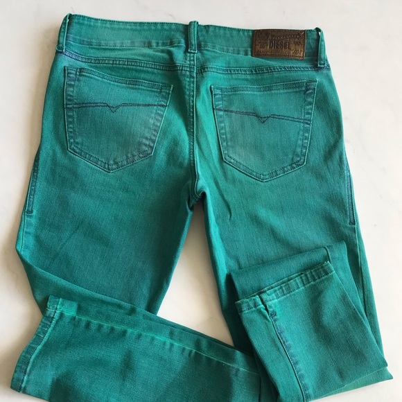 DIESEL “Grupee” fit teal/green jeans. Size 27. - Picture 5 of 7